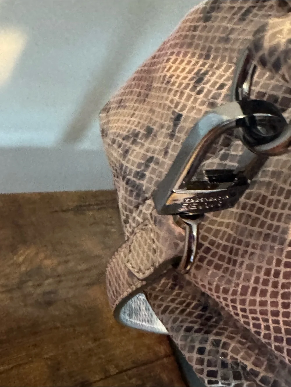 Aimee Kestenberg Tamitha Satchel Multi-Color Snake-Print Tote Bag Top Handles